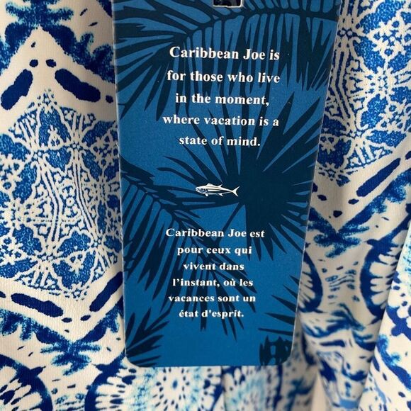 Caribbean Joe Womens UPF 50 Yoke Neck Dress Medallion Blue Sz Medium NWT… - Picture 6 of 10